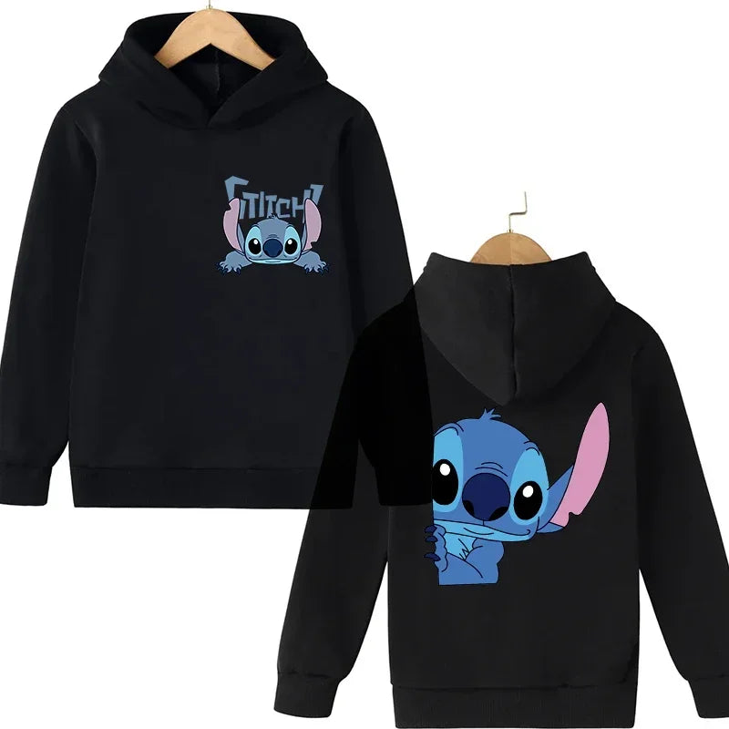 Y2k Anime Stitch Hoodie Children Cartoon Clothes Kid Girl Boy Lilo and Stitch Sweatshirt Manga Hoody Baby Casual Top