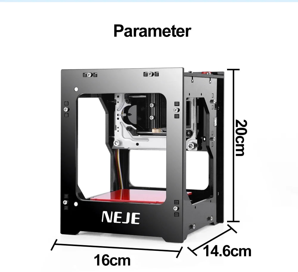 Portable Mini Laser Engraving Machine DIY CNC 405nm Laser 1000/1500/2000mW Adjustable Focus Suitable for Leather and Wood