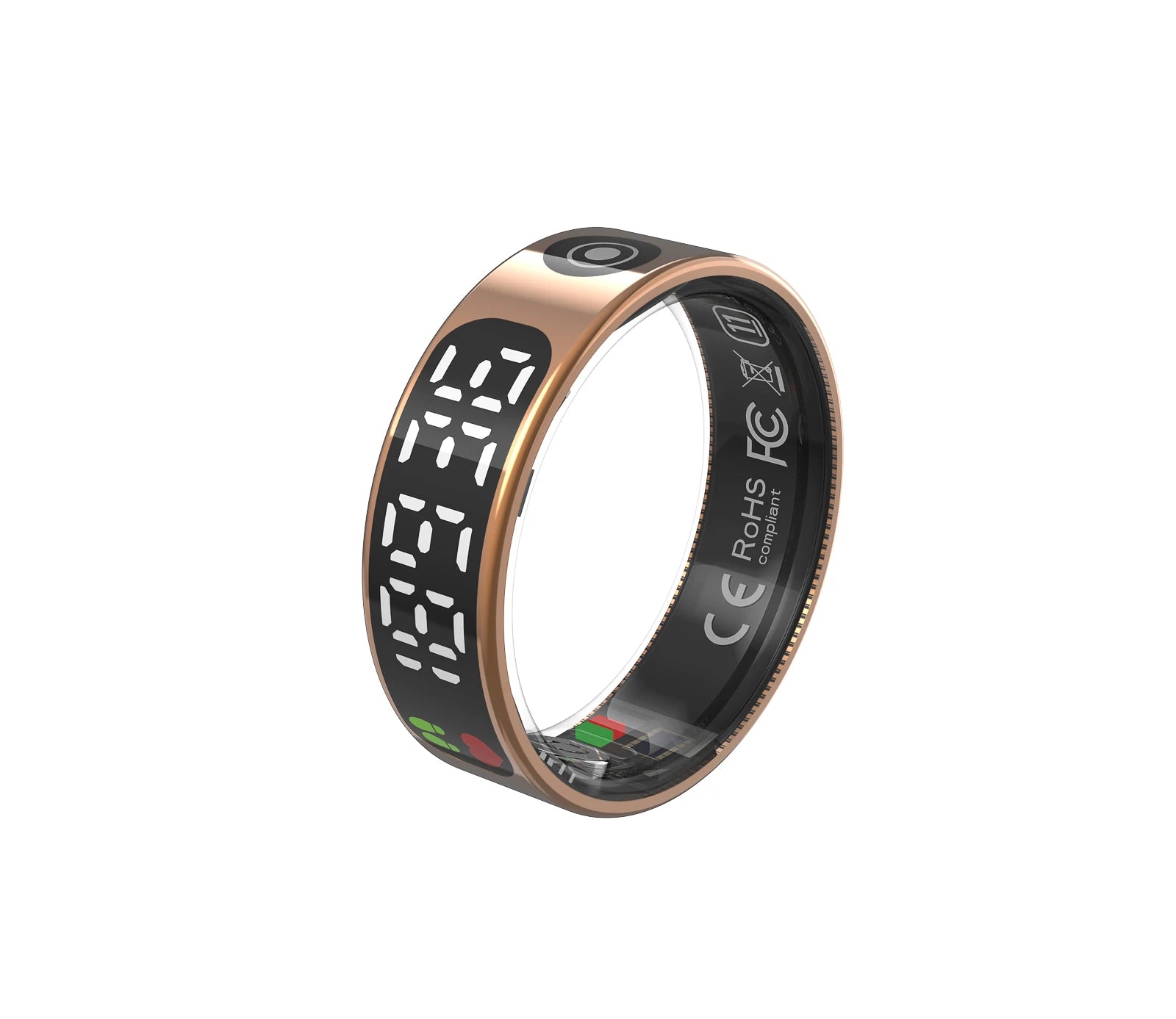 2025 QINO R09 Smart Ring with Display Screen and Touch, Wireless Charging, Health Manager, 5 ATM Waterproof For Men Women