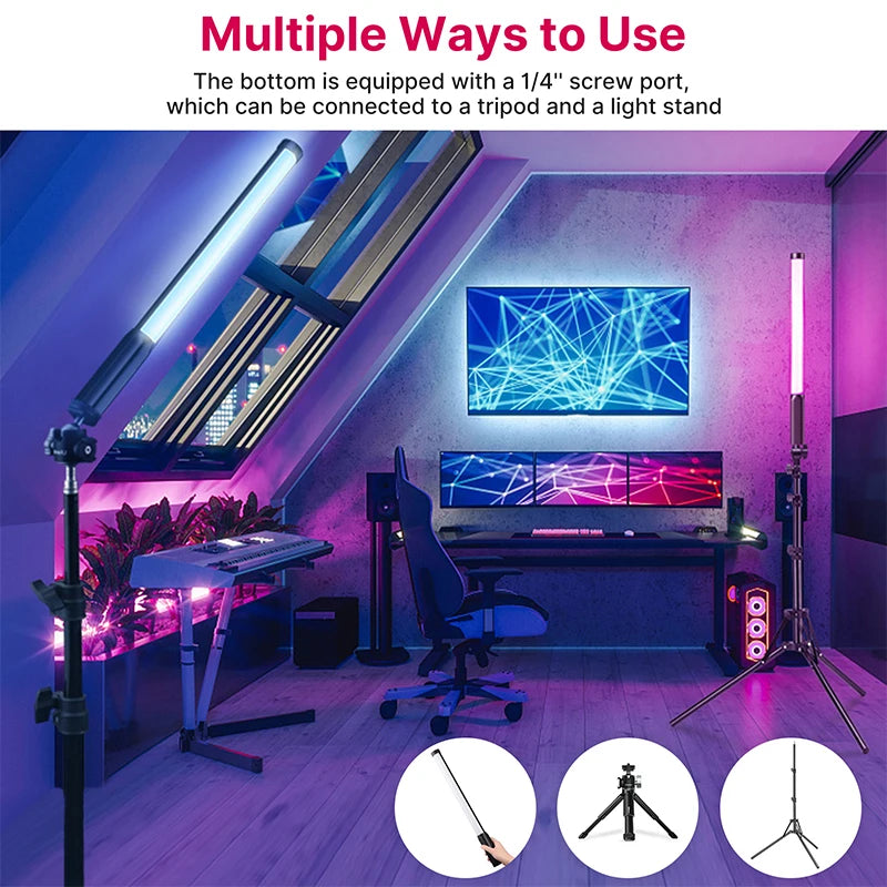 Ulanzi VL119 Ręczne RGB Kolorowe Światło Kij 19,68 cala Ręczne Światło LED Różdżka CRI 95+ 2500K-9000K Lampa Studio Fotografii
