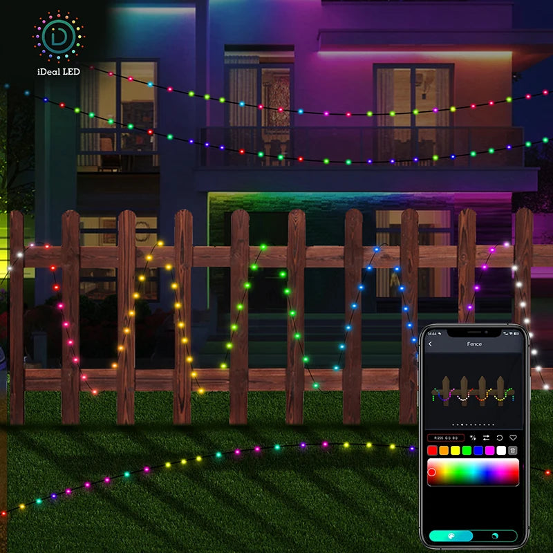 20M RGBIC LED String Bluetooth USB Music Dream Color Light 5V Christmas Birthday Party Garland Decor Fairy Lights Home
