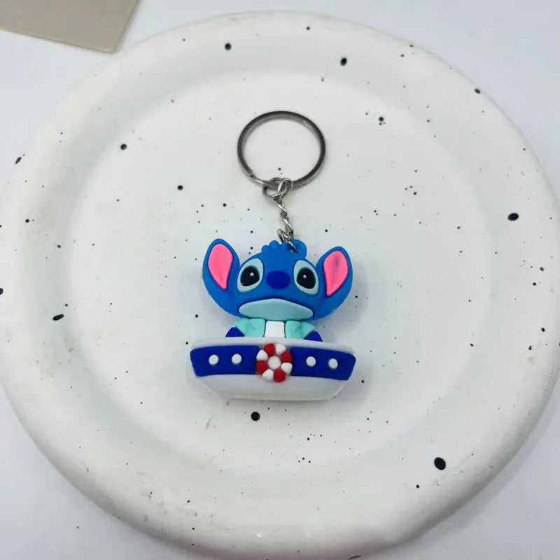 10Pcs/Lot Cartoon Keychain Cartoon Lilo & Stitch Cute Doll Keyring Ornament Key Chain Car Pendant Kids Gifts