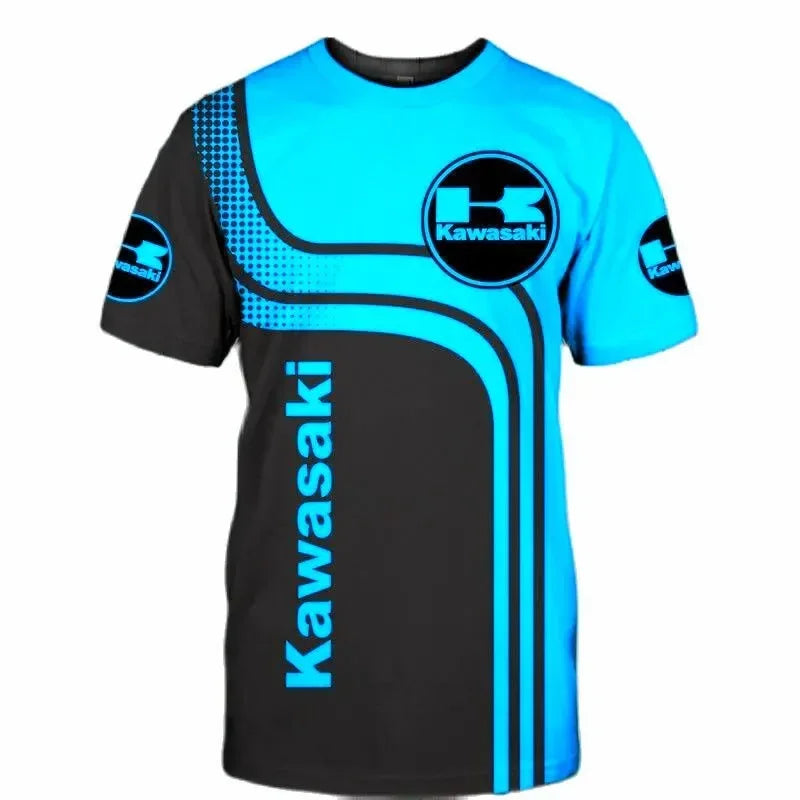 Kawasaki Motorcycle Racing 3D Printed Men's T-shirt Quick Drying Clothing Loose Sportswear Oversized Casual Short Sleeve For Men