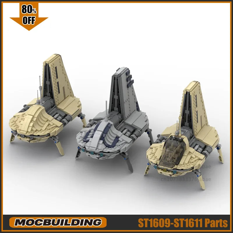 MOC Star Movie Space Transport Shuttle Building Blocks Technology Bricks Set Assembling Model Toys For Collection Display Gift