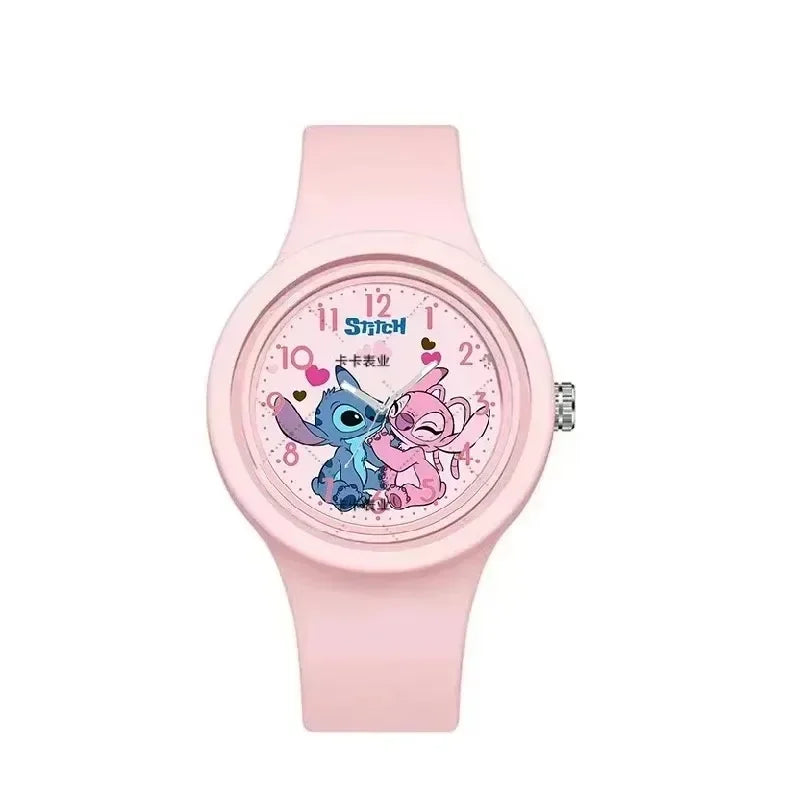 cute Stitch Watch  Cartoon Lilo & Stitch Kawaii Silicone Quartz Watch Anime Peripherals Children Birthday Gifts Toys