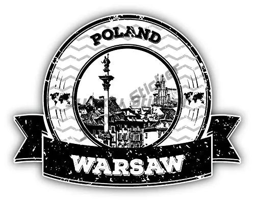 Warsaw Poland Eagle Coat of Arms Heraldic Flag Travel Stamp Sticker European Union Polska Vinyl Decal Waterproofing Anti Scratch