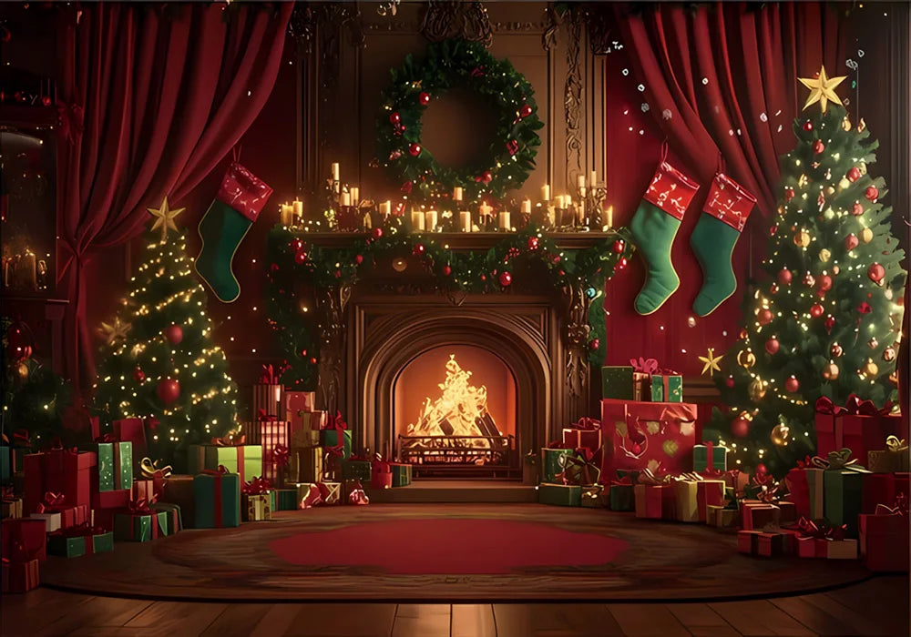 Navidad Decoration Anniversaires Xmas Tree Photography Backdrops Merry Christmas Backgrounds