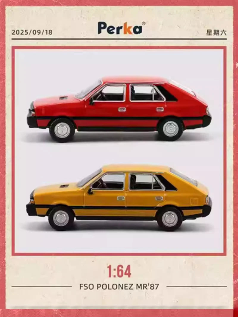Perka 1:64 Scale FSO Polonez MR'87/M21 GAZ-21 Volga Alloy Car Model Static Display Hobby Collection