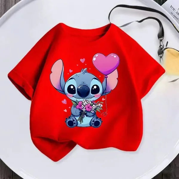 Kawaii Lilo Stitch Cartoon T Shirt Children Kids Stitch Cute Manga T-shirt Y2k Graphic Tshirt Girl Boy Top Tees Lilo and Stitch