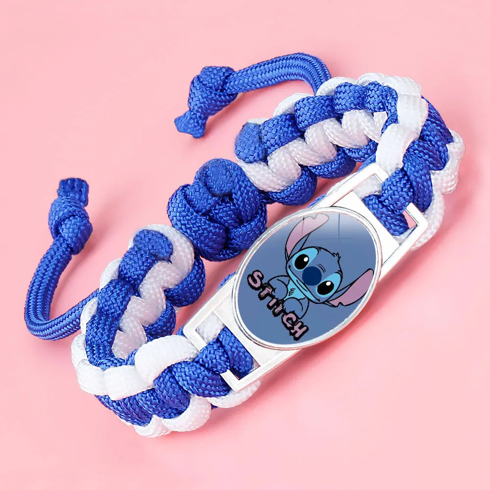 Kawaii Stitch Handwoven Bracelets Lilo Stitch Cartoon Anime Women Jewelry Decoration Woven Bracelet Party Birthday Gifts Girls
