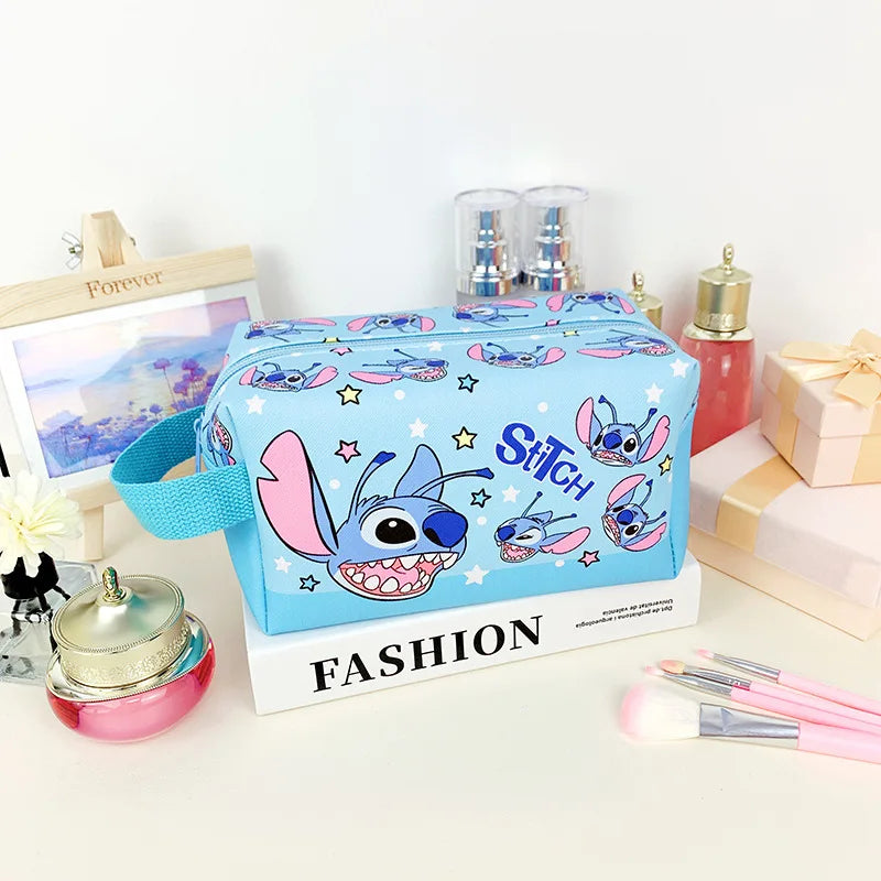New Anime Stitch Lilo Stitch Cosmetic Bag Kawaii Makeup Waterproof Portable Travel Storage Organizer Bag Girl Birthday Gift