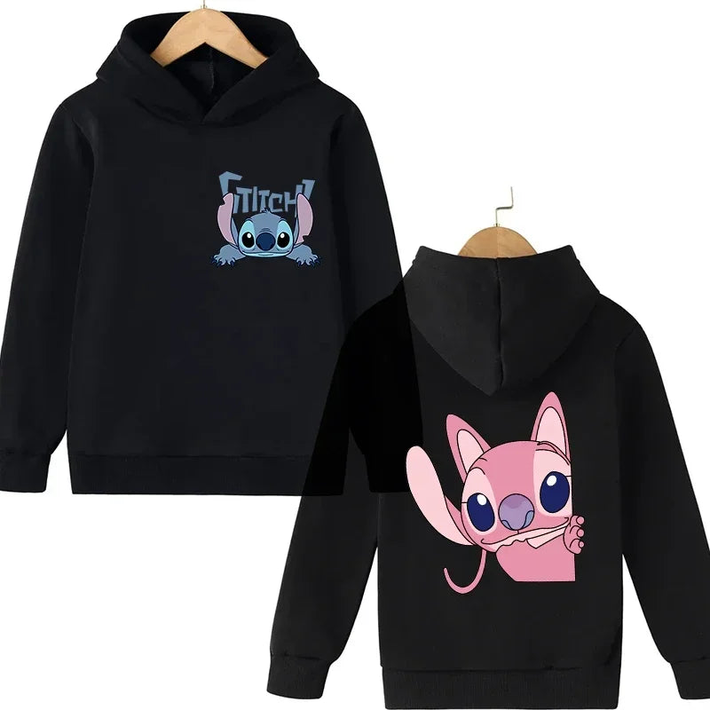 Y2k Anime Stitch Hoodie Children Cartoon Clothes Kid Girl Boy Lilo and Stitch Sweatshirt Manga Hoody Baby Casual Top