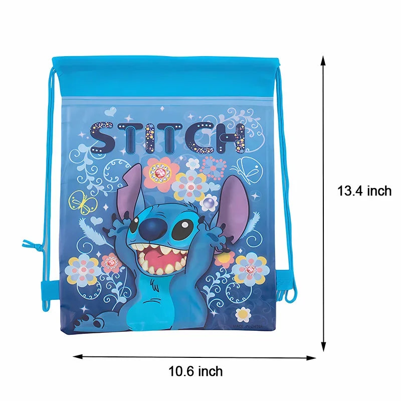 New Anime Stitch Bundle Pocket Kawaii Lilo & Stitch Storage Bag Cartoon Non Woven Drawstring Bag Children Party Gifts
