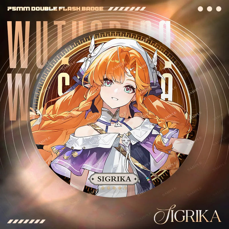 New Wuthering Waves 75MM Laser Brooch Chisa Mornye Lynae Lucilla Badge Pin Cartoon Anime Game Cosplay Jewelry Cute Gift