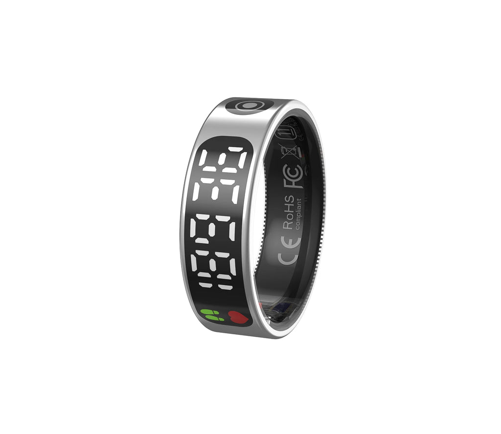 2025 QINO R09 Smart Ring with Display Screen and Touch, Wireless Charging, Health Manager, 5 ATM Waterproof For Men Women