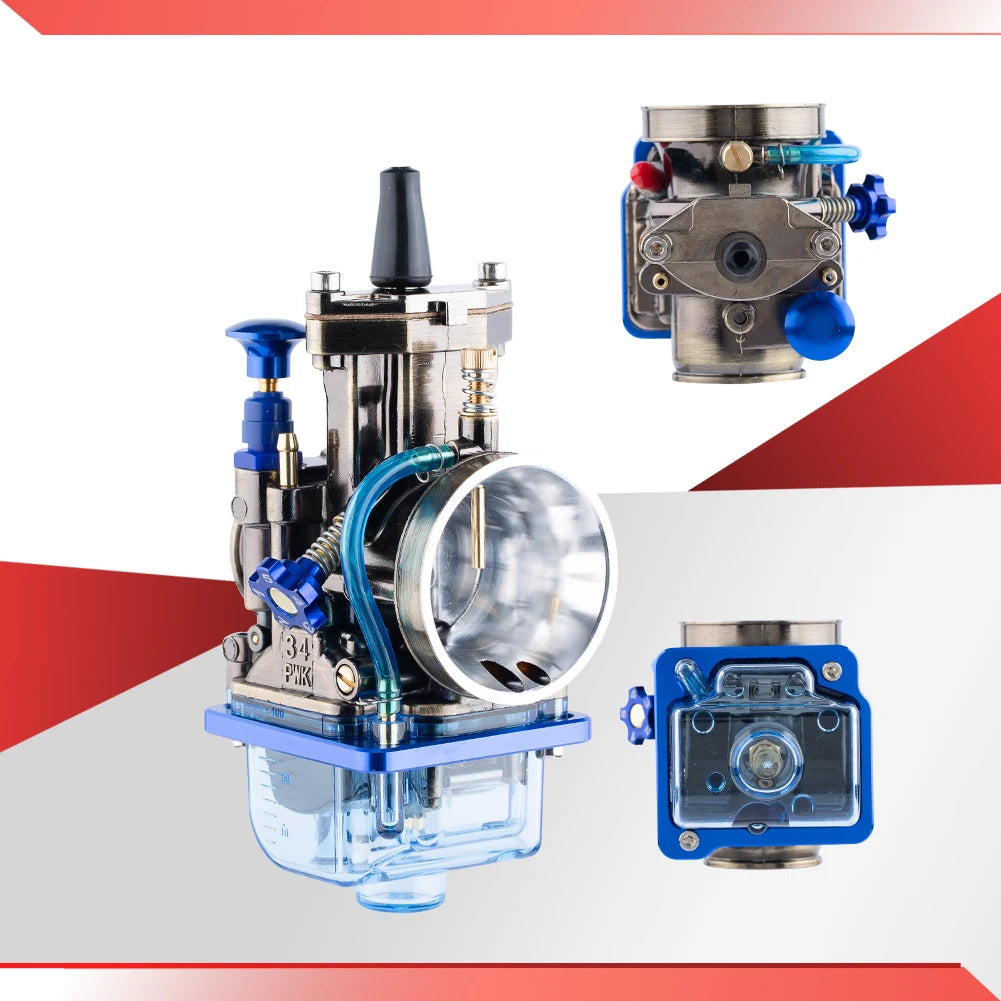 PWK 21 24 26 28 30 32 34 mm Motorcycle Carburetor For Mikuni Maikuni OKO YZ85 Power Jet Blue Transparent Cover Bowl Universal