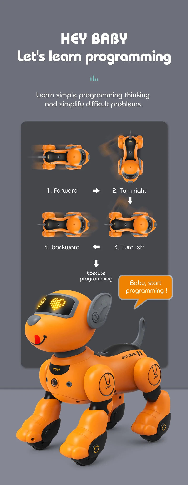 Children's Toy Remote Control Intelligent Robot Dog DIY programming voice interactive electronic pet dog robot model gift