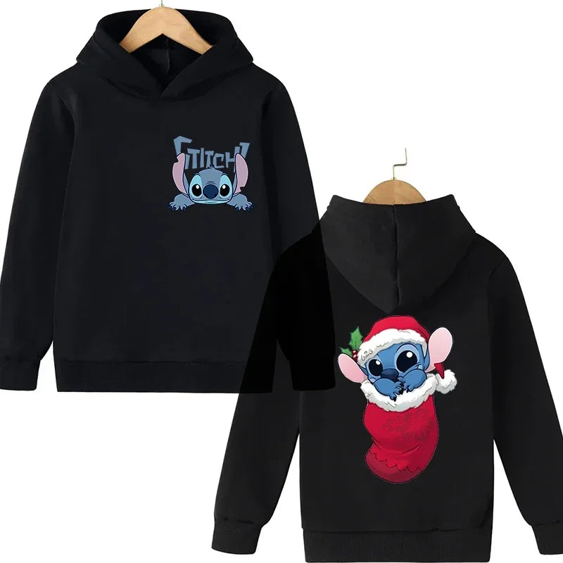 Y2k Anime Stitch Hoodie Children Cartoon Clothes Kid Girl Boy Lilo and Stitch Sweatshirt Manga Hoody Baby Casual Top