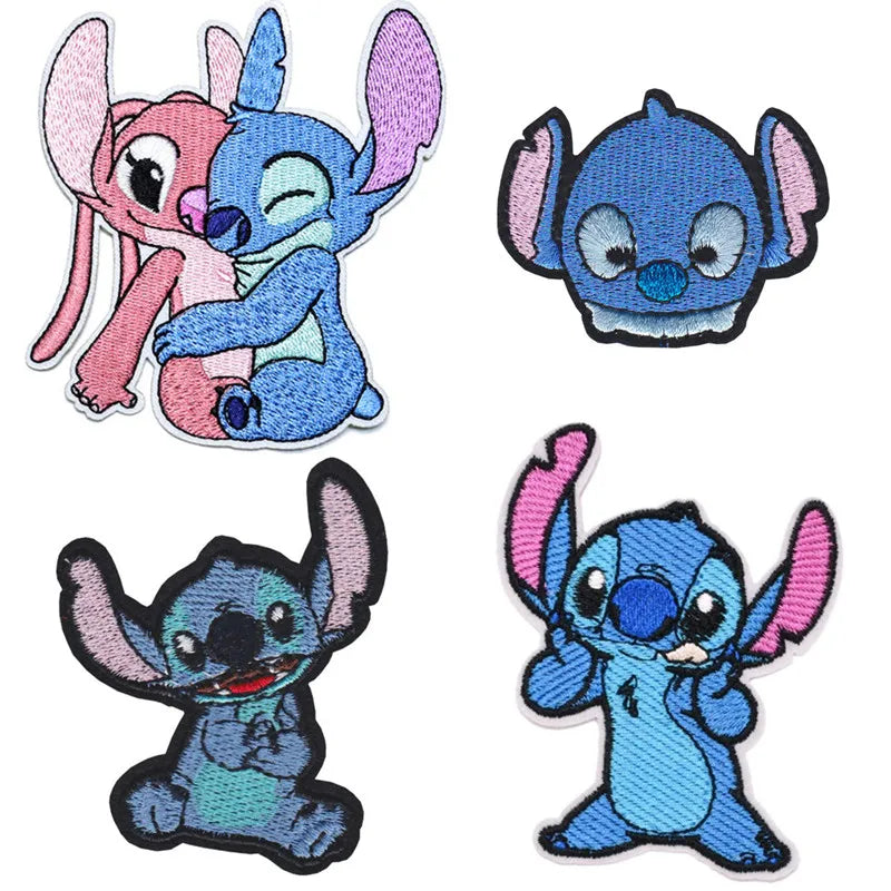 Stitch Clothes Badges Iron On Patches Appliques Embroidered Music cartoon Stripes for Clothes Jacket Jeans Diy Decoration