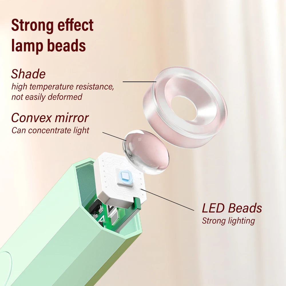 YIKOOLIN UV Light for Gel Nails Mini UV Nail Lamp Professional LED Light for Curing Gel Polish 2 Timing Modes for DIY Home Salon