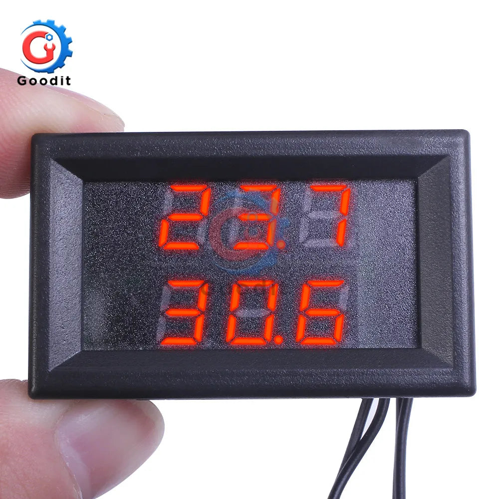 DC4V-28V Mini Temperature Controller Dual Display LED Digital Temperature Sensor Thermometer Tester with control NTC Metal Probe
