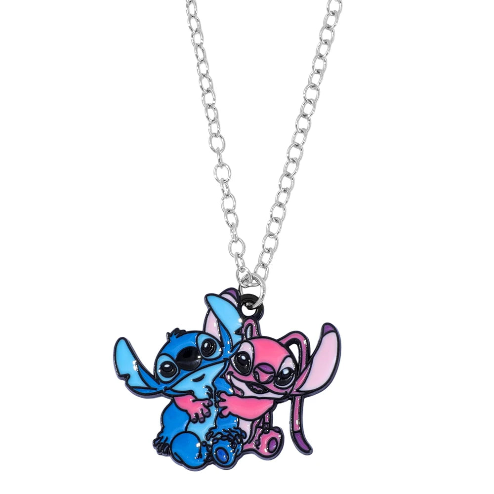 5-Piece Stitch Couple Necklace Set - Lilo & Stitch Matching Jewelry, Ohana Love Gifts for Couples