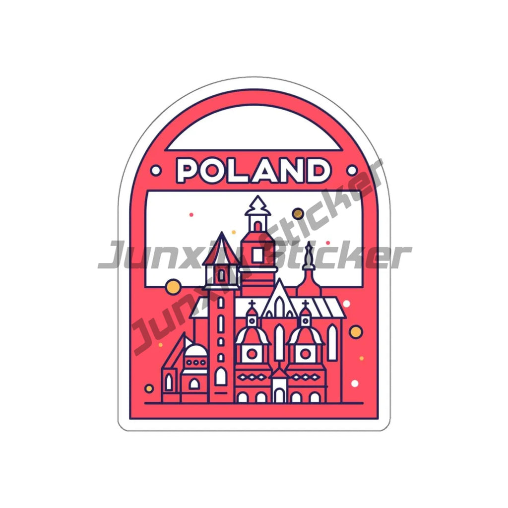 Warsaw Poland Eagle Coat of Arms Heraldic Flag Travel Stamp Sticker European Union Polska Vinyl Decal Waterproofing Anti Scratch