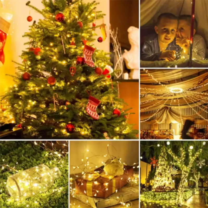 String LED Bluetooth Fairy Lights Dreamcolor RGBIC DIY Party Christmas Tree Lights Wedding Decor Garland USB Lamp 15M/10M/5M