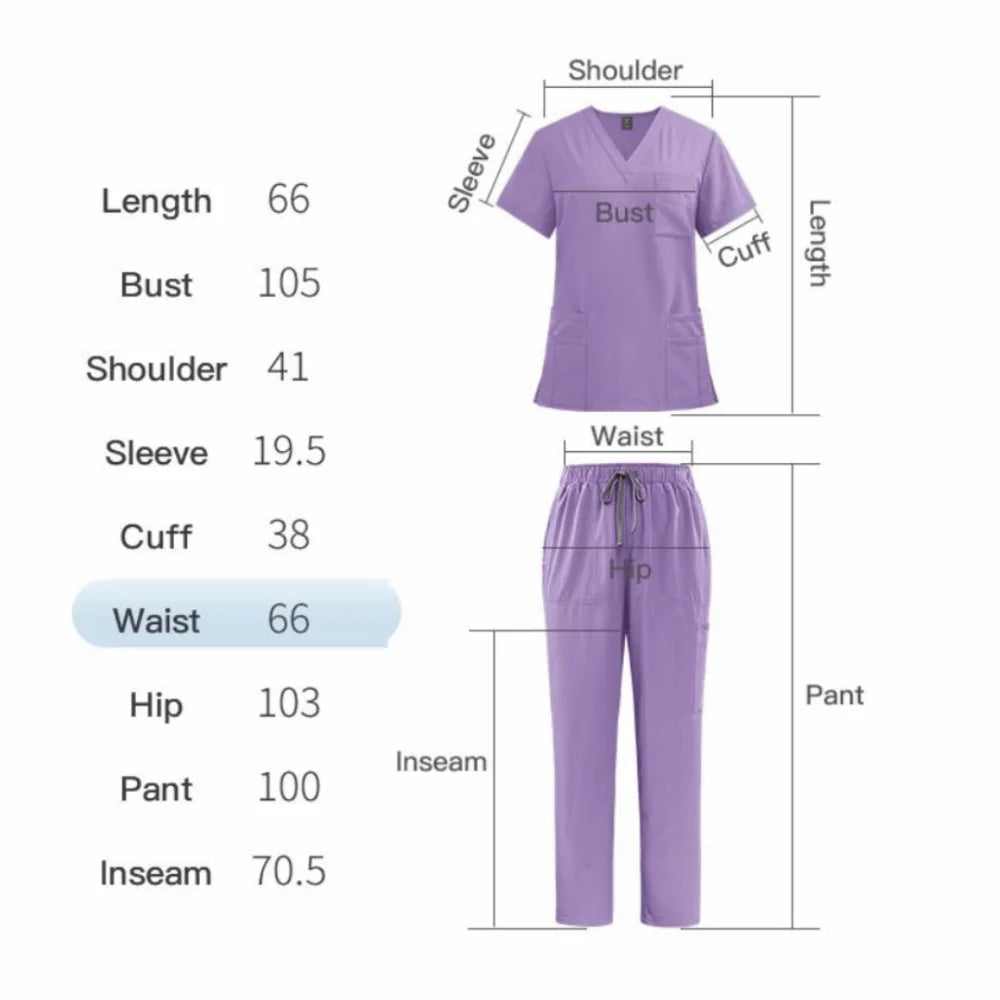 Soft Pink Clinical Uniform with Pockets Scrub Top & Pants Woman Pharmacy Workwear Work Clothes Healthcare Scrubs Sets Veterinary