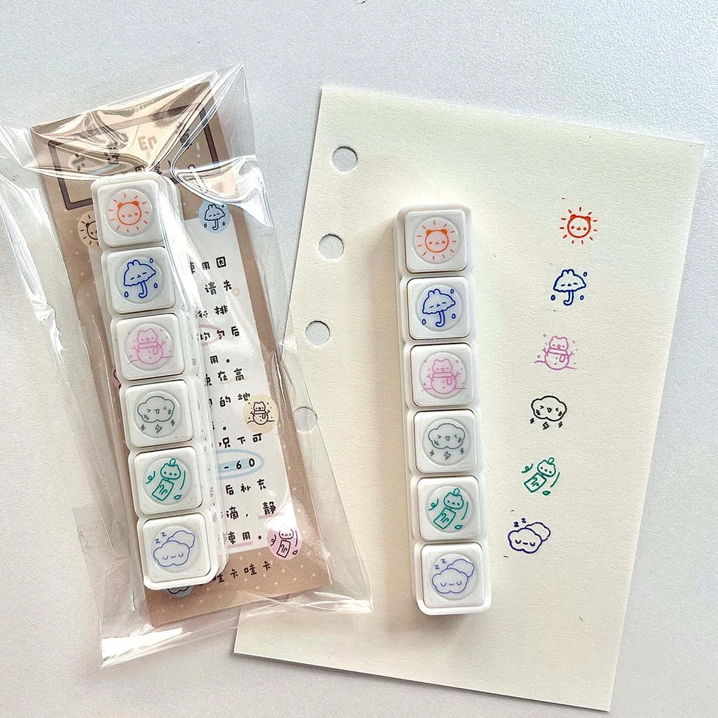 WAKAWAKA Decorative Stamps for Scrapbooking Kawaii Stamps Stationery For Journal Planner Arts Diy Crafts Album
