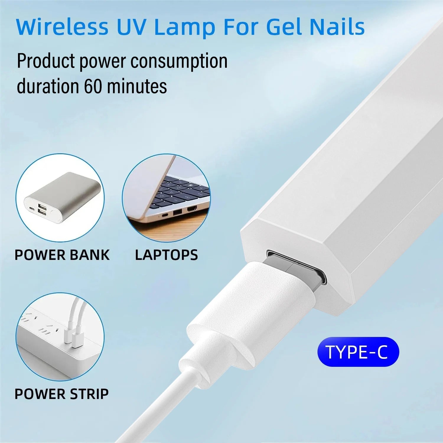 YIKOOLIN UV Light for Gel Nails Mini UV Nail Lamp Professional LED Light for Curing Gel Polish 2 Timing Modes for DIY Home Salon