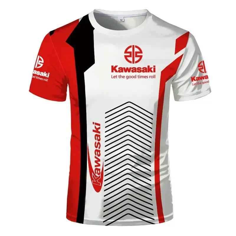 Kawasaki Motorcycle Racing 3D Printed Men's T-shirt Quick Drying Clothing Loose Sportswear Oversized Casual Short Sleeve For Men