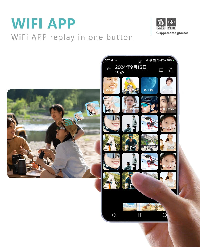 Xiaomi 4K Mini FPV Eyeglasses Video Shooting Micro-camera HD WiFi Intelligent Headset Glasses Video&Sound Recording WiFi APP