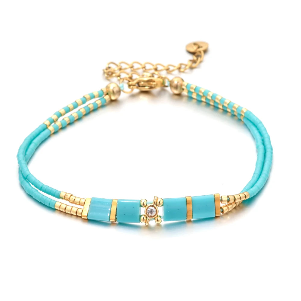 ZMZY New Miyuki Beads Design Bohemian Tila Beads Bracelet Handmade White Beads Woven Adjustable Hot Jewelry Gifts For Friend