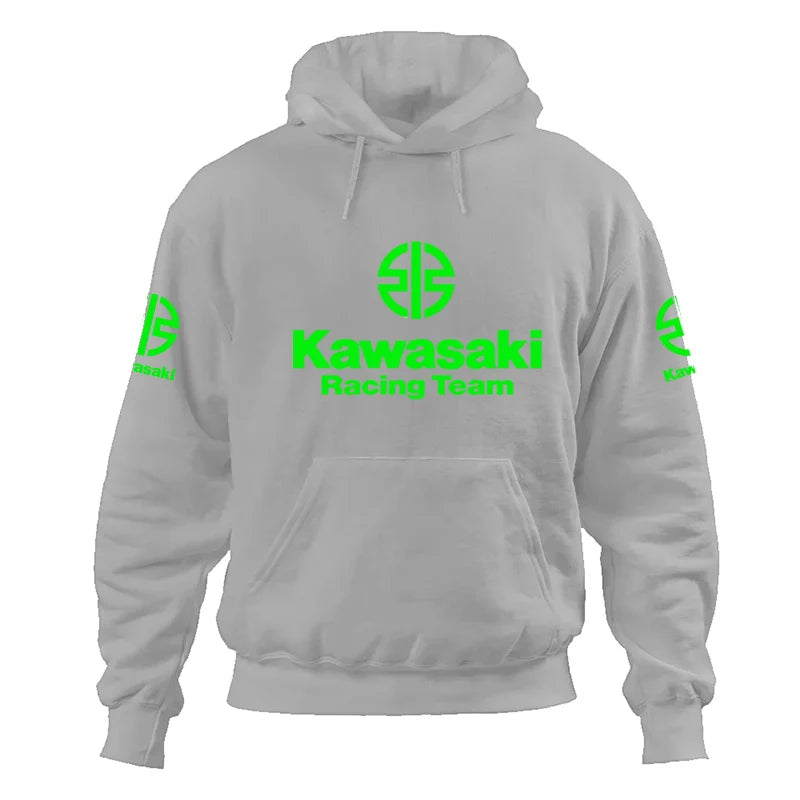 Kawasaki Motorcycle Logo 2025 Spring/Summer New Y2K Bug Fashion Trend Autumn/Winter Printed 100% Pure Cotton Casual Hoodie