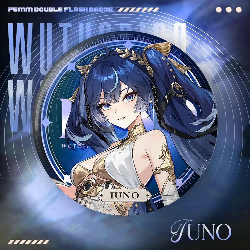 New Wuthering Waves 75MM Laser Brooch Chisa Mornye Lynae Lucilla Badge Pin Cartoon Anime Game Cosplay Jewelry Cute Gift