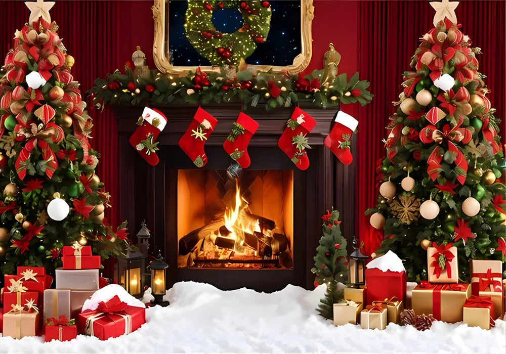 Navidad Decoration Anniversaires Xmas Tree Photography Backdrops Merry Christmas Backgrounds