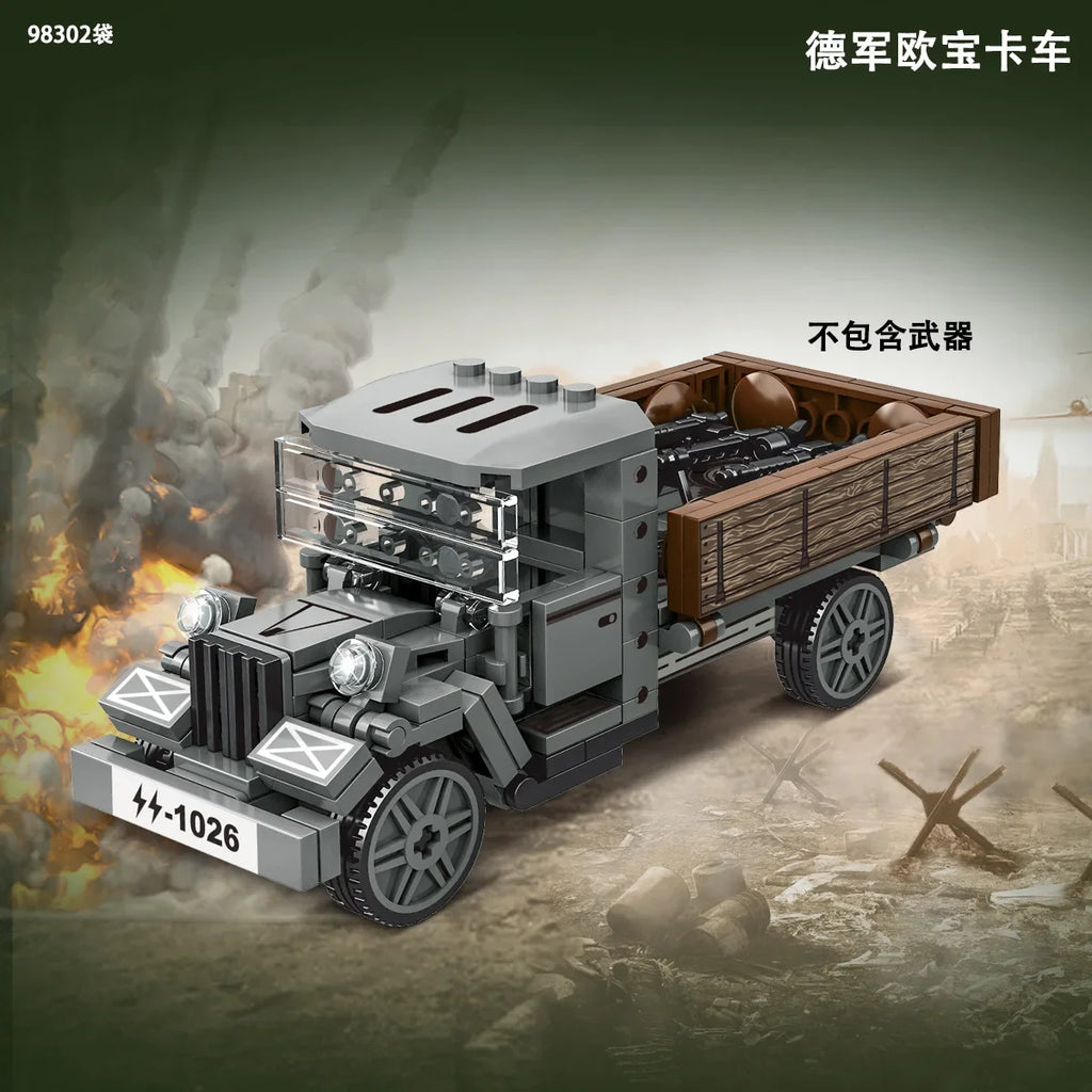 Ww2 German Light Tank PZ.KPFW.38(T)A Military Series WW2 Tank Building Blocks  Bricks Model Set Toys for Kids Gifts