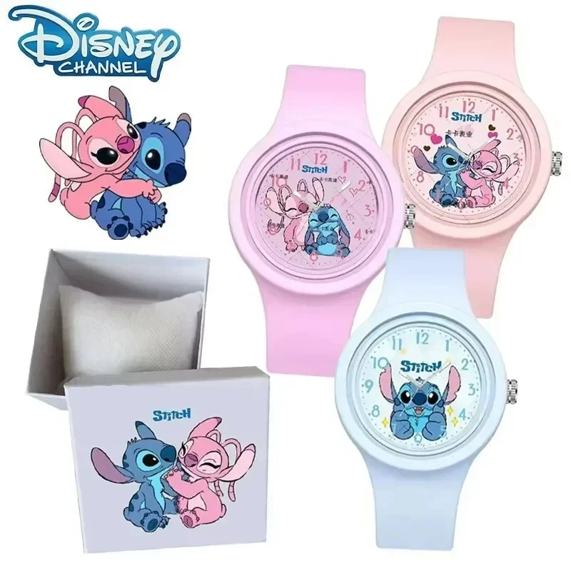 cute Stitch Watch  Cartoon Lilo & Stitch Kawaii Silicone Quartz Watch Anime Peripherals Children Birthday Gifts Toys