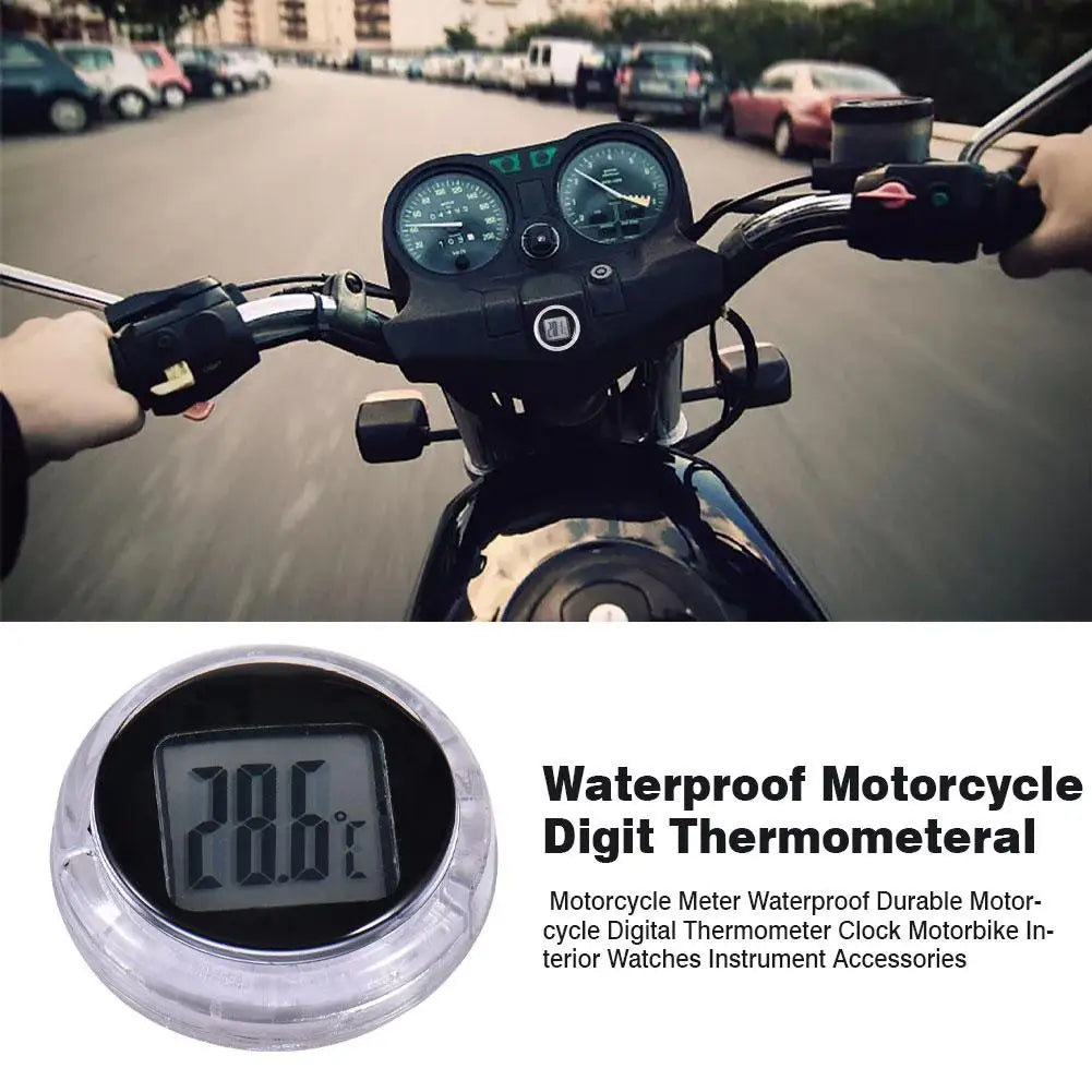 Mini Motorcycle Temperature Gauge Highly Waterproof Stick-On Temperature Meter Gauge Adhesive Pocket Thermometers for Car Auto