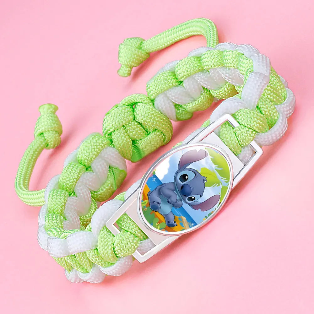 Kawaii Stitch Handwoven Bracelets Lilo Stitch Cartoon Anime Women Jewelry Decoration Woven Bracelet Party Birthday Gifts Girls