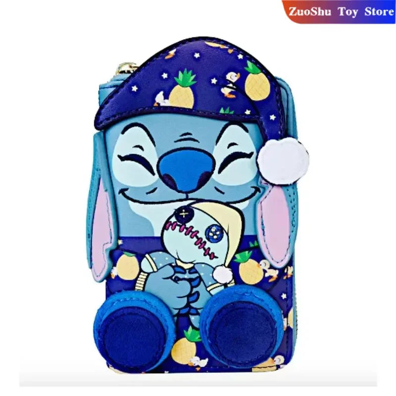 Loungefly Anime Stitch Pajama Party Series Wallet Anime Peripheral Stitch Cartoon Wallet Girls Gifts Lilo & Stitch Wallet
