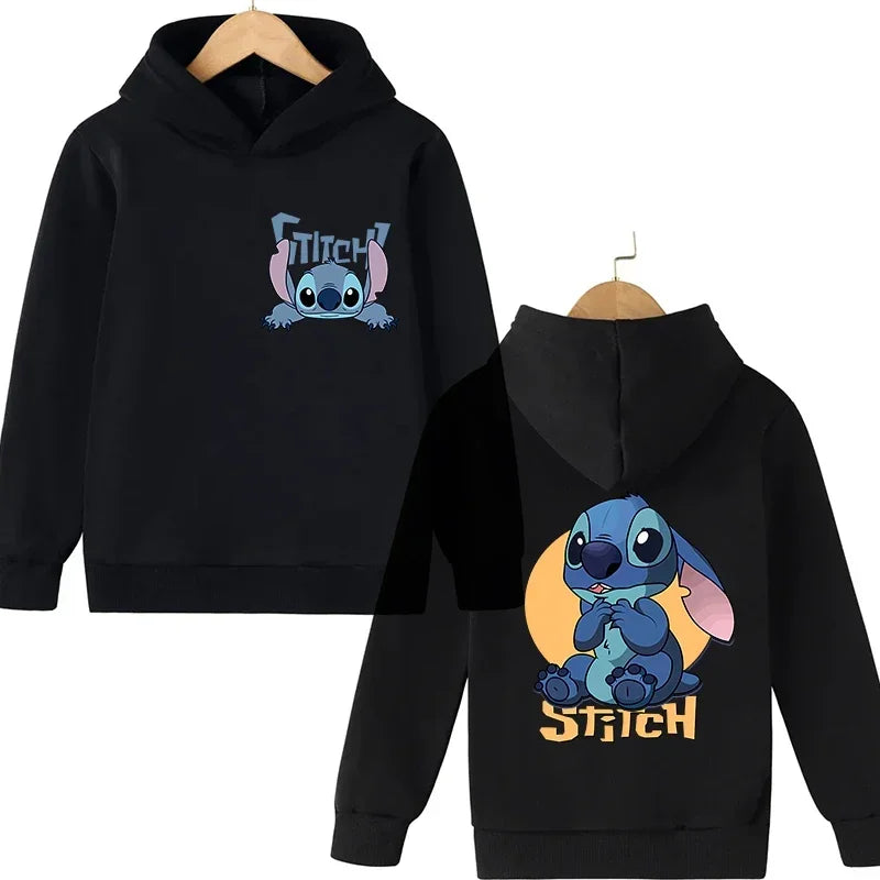 Y2k Anime Stitch Hoodie Children Cartoon Clothes Kid Girl Boy Lilo and Stitch Sweatshirt Manga Hoody Baby Casual Top
