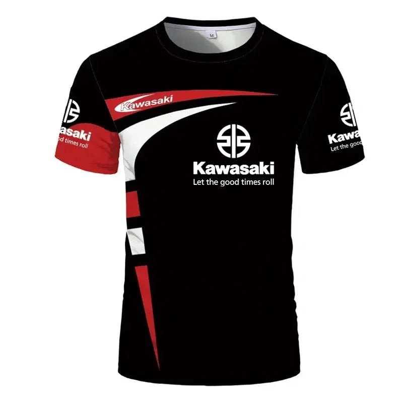 Kawasaki Motorcycle Racing 3D Printed Men's T-shirt Quick Drying Clothing Loose Sportswear Oversized Casual Short Sleeve For Men