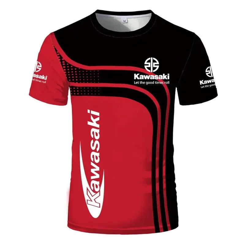 Kawasaki Motorcycle Racing 3D Printed Men's T-shirt Quick Drying Clothing Loose Sportswear Oversized Casual Short Sleeve For Men