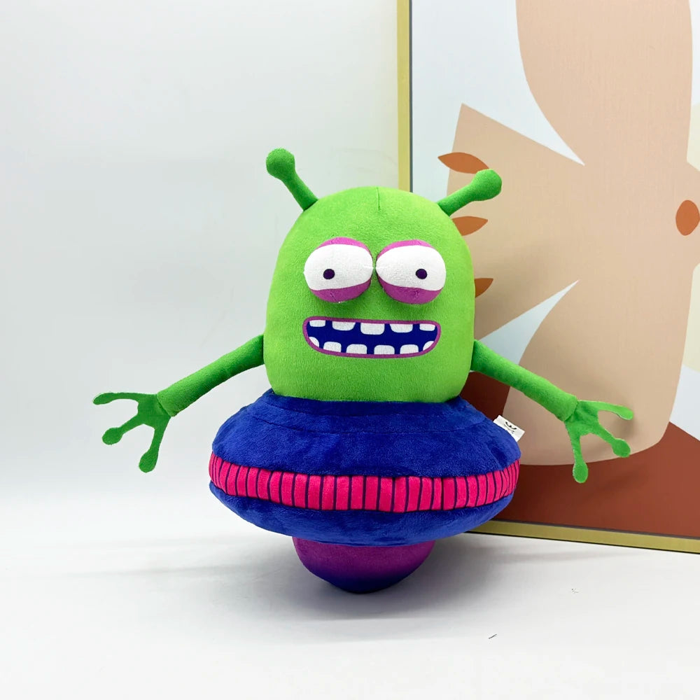 Astro Bot fun cartoon anime related characters, green flying saucer alien plush toy accompanying doll gift for Christmas