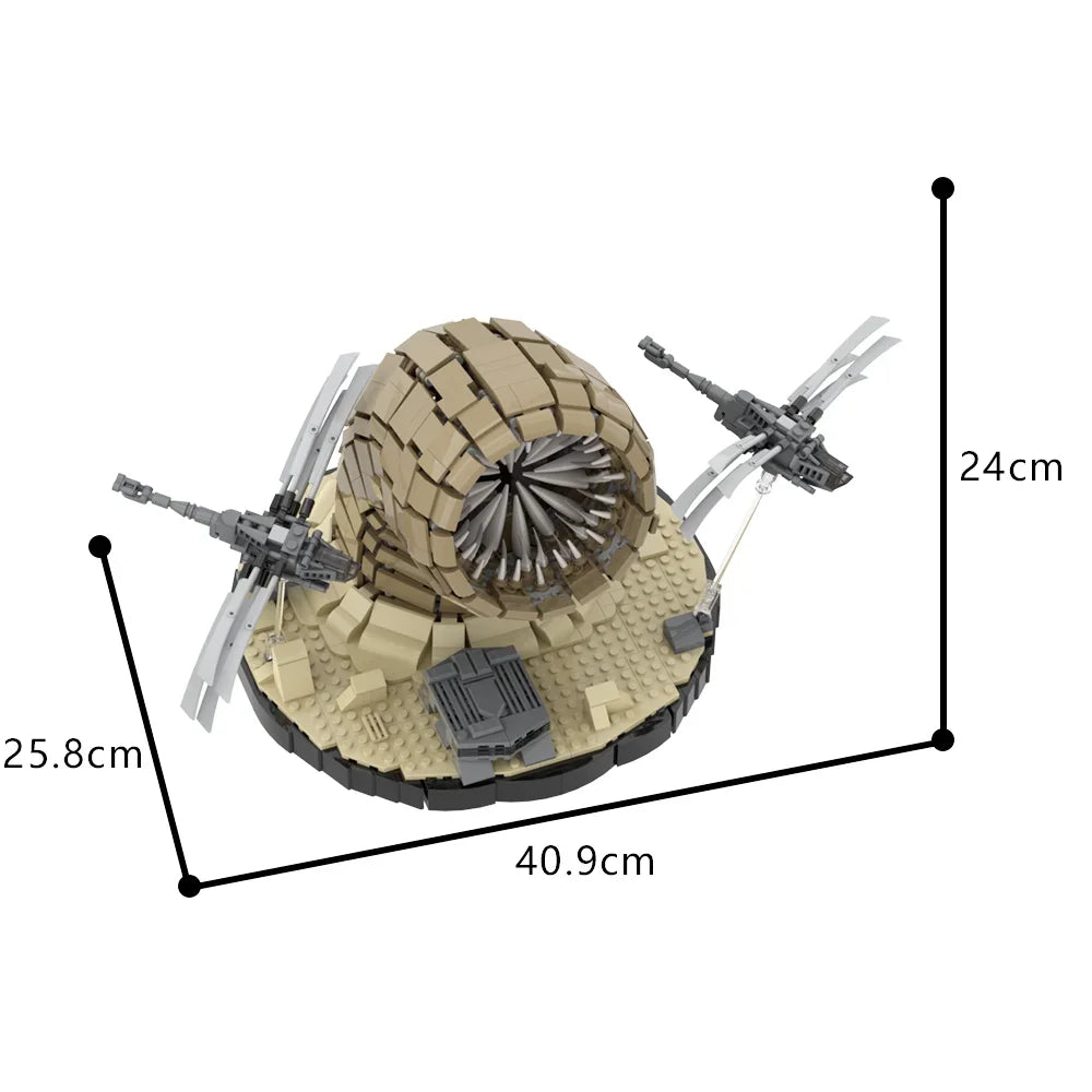 Gobricks MOC Dune Ornithopter Bricks Model Science Movie Atreides Dune Helicopter Sandworm Building Blocks Set Toys Gift