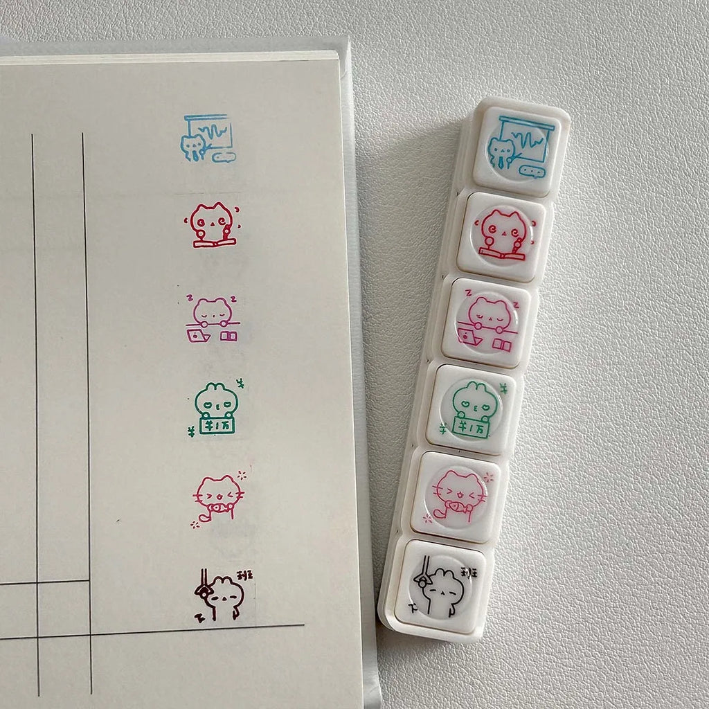 WAKAWAKA Decorative Stamps for Scrapbooking Kawaii Stamps Stationery For Journal Planner Arts Diy Crafts Album