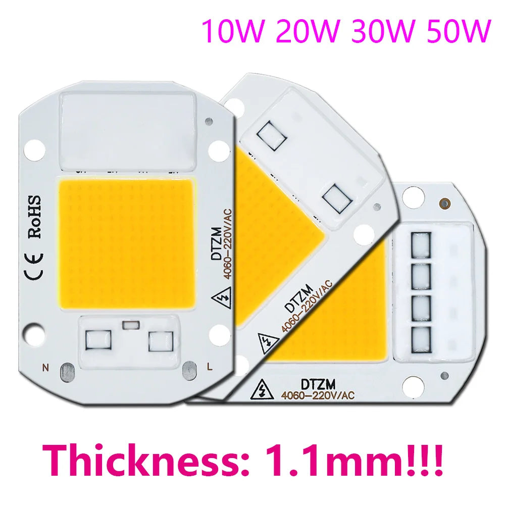 LEDCOB 5W Chip 50w led bulb High Power led 220v 10W 20W 30W light bulbs Lamp 220V LED matrix For Outdoor Indoor FloodLight White