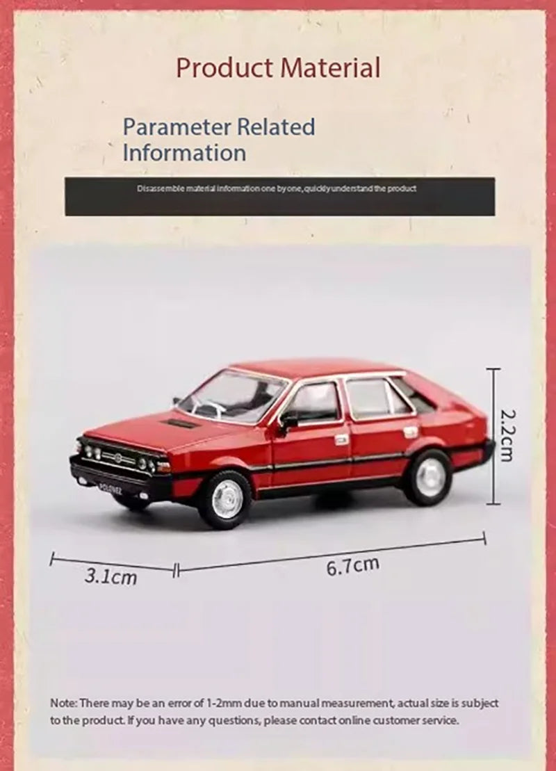 Perka 1:64 Scale FSO Polonez MR'87/M21 GAZ-21 Volga Alloy Car Model Static Display Hobby Collection